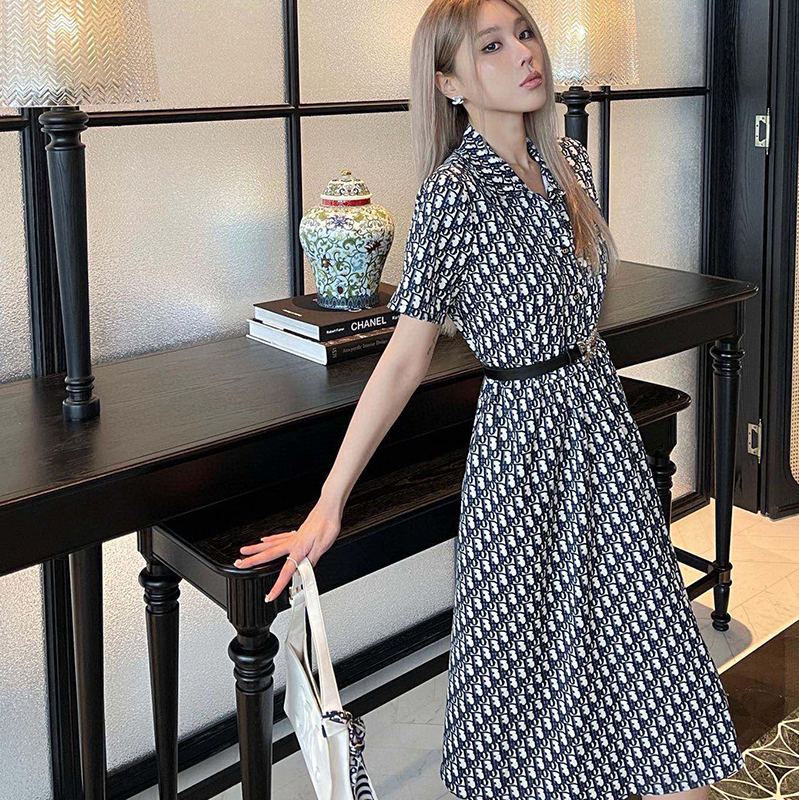 ディオール クラシック モノグラム プリントシャツドレス ワンピース レディース