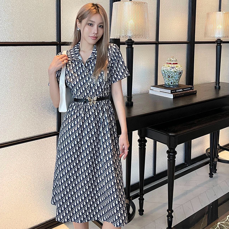 ディオール クラシック モノグラム プリントシャツドレス ワンピース レディース