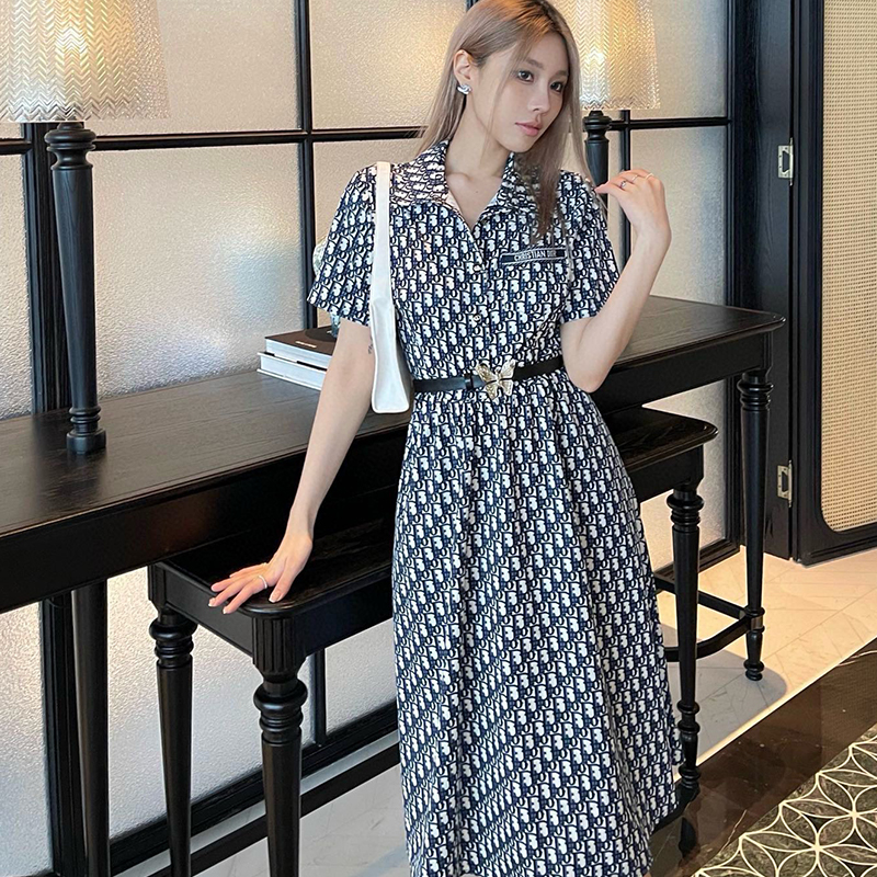 ディオール クラシック モノグラム プリントシャツドレス ワンピース レディース