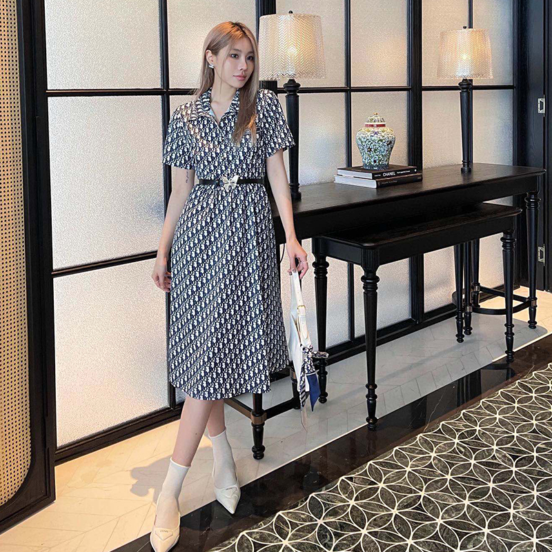 ディオール クラシック モノグラム プリントシャツドレス ワンピース レディース