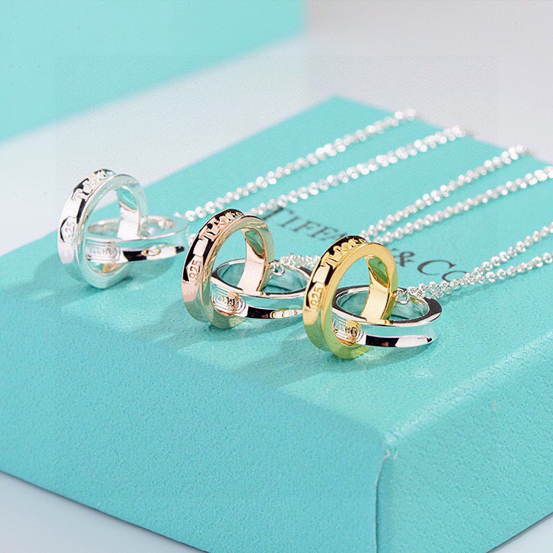 ティファニー ネックレス ダブルリング S925 3色 レディース