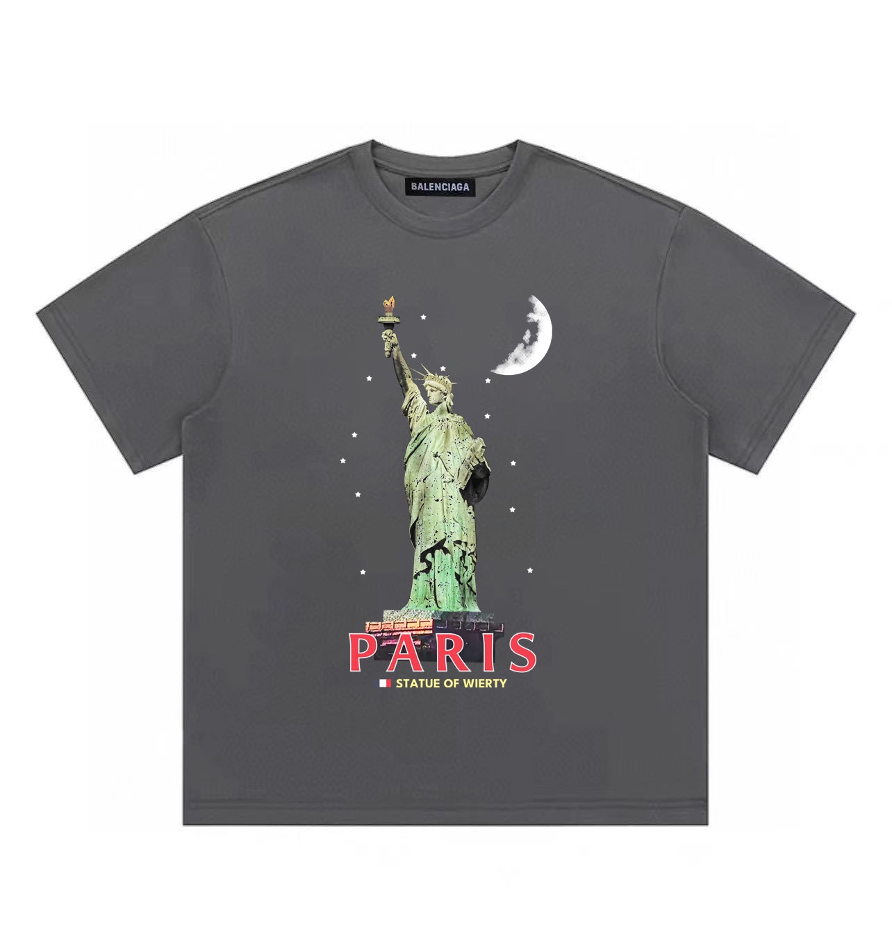 バレンシアガ（BALENCIAGA）自由の女神プリント クルーネック半袖 Tシャツ メンズ＆レディース