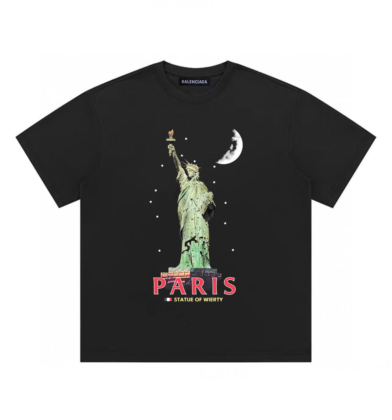 バレンシアガ（BALENCIAGA）自由の女神プリント クルーネック半袖 Tシャツ メンズ＆レディース