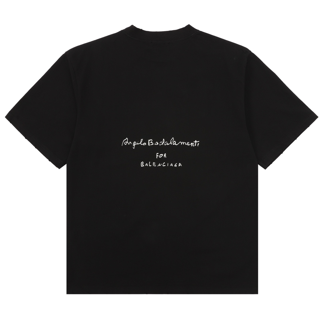 バレンシアガ ミュージックプリント クルーネック 半袖 Tシャツ レディース&メンズ