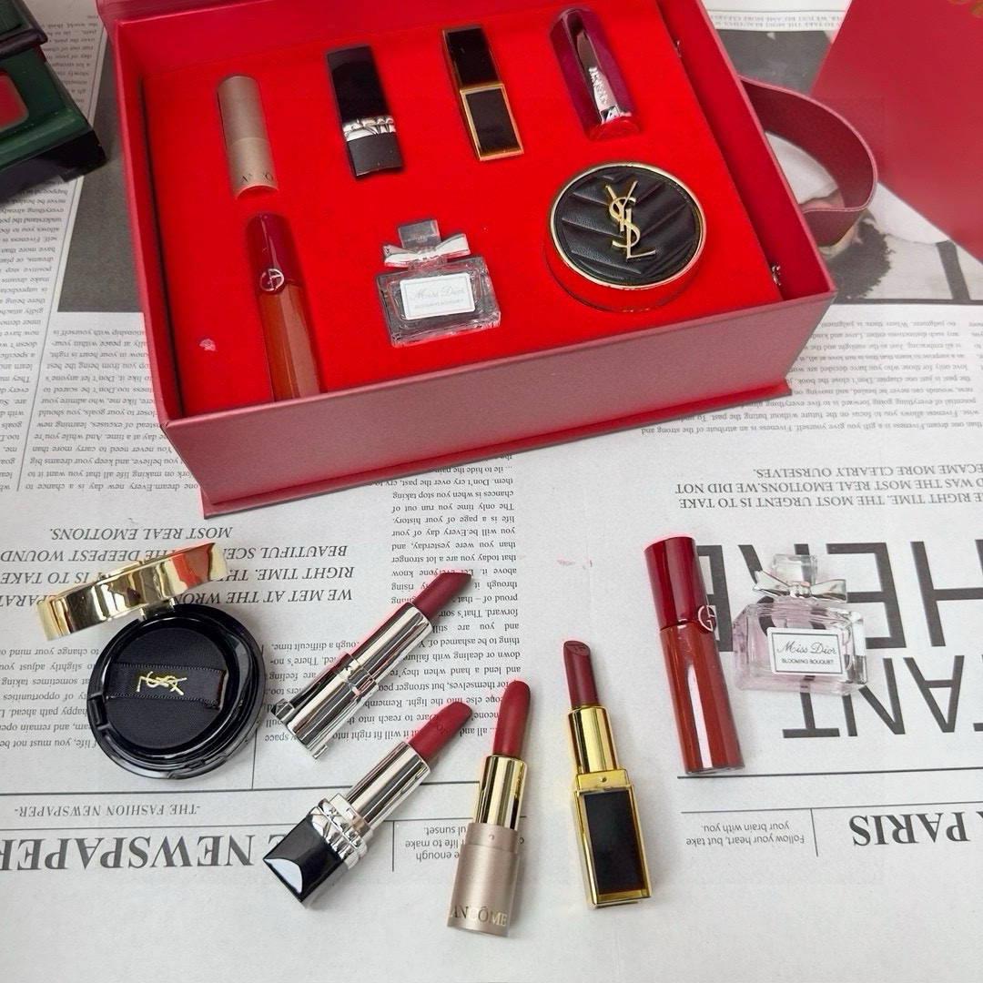 コスメ 7点セット  口紅*5+クッションコンパクト*1+香水*1 レディース