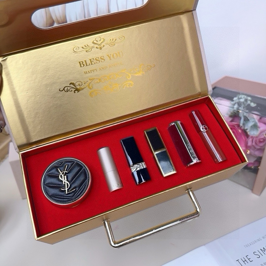 コスメ 6点セット  口紅*5+クッションコンパクト*1 レディース