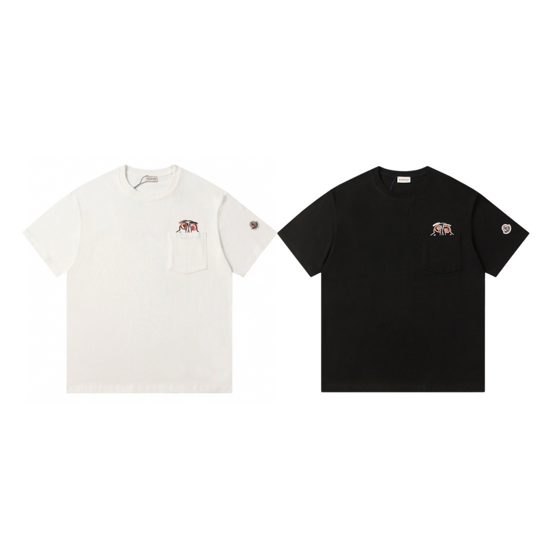 モンクレール 夏 新作 半袖 Tシャツ フクロウ刺繍 メンズ 