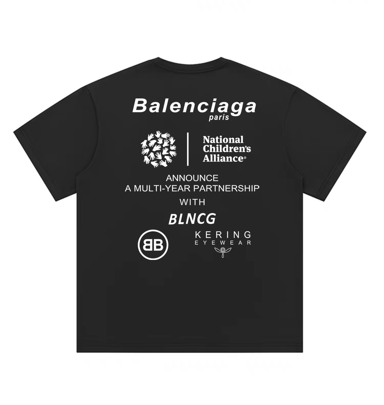 バレンシアガ BALENCIAGA 手形プリント クルーネック半袖Tシャツ 3色 レディース メンズ