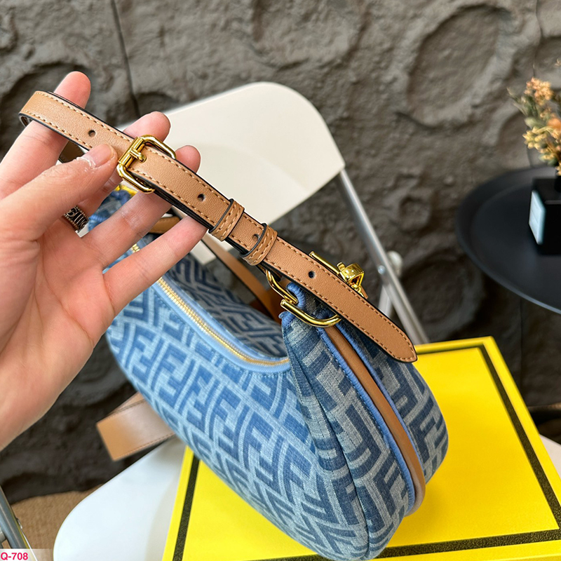 フェンディ FENDI ショルダーバッグ デニムブルー レディース