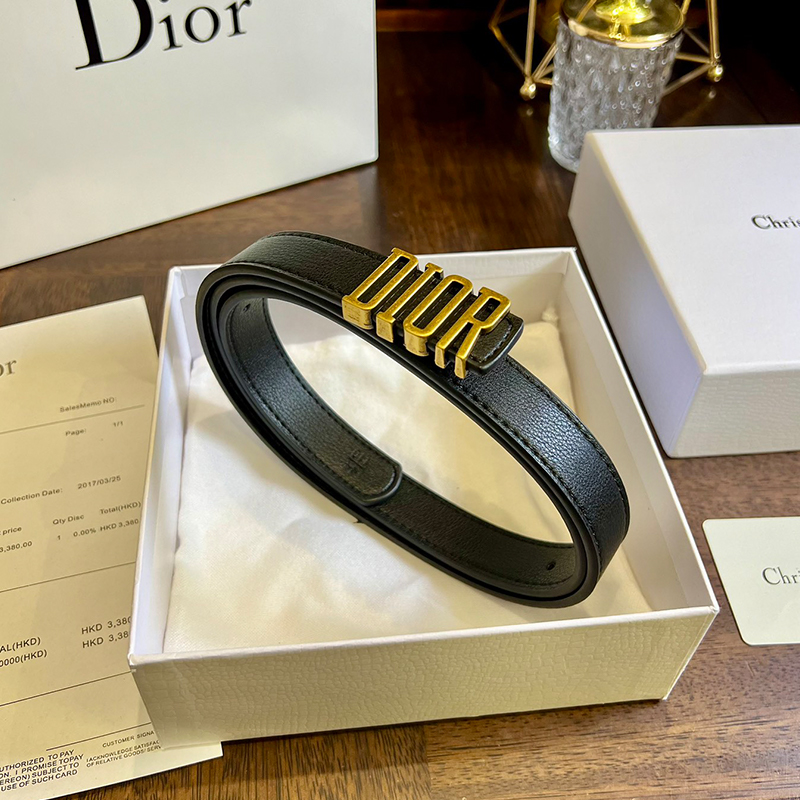 ディオール DIOR 幅2.5cm 牛革 ベルト メンズ
