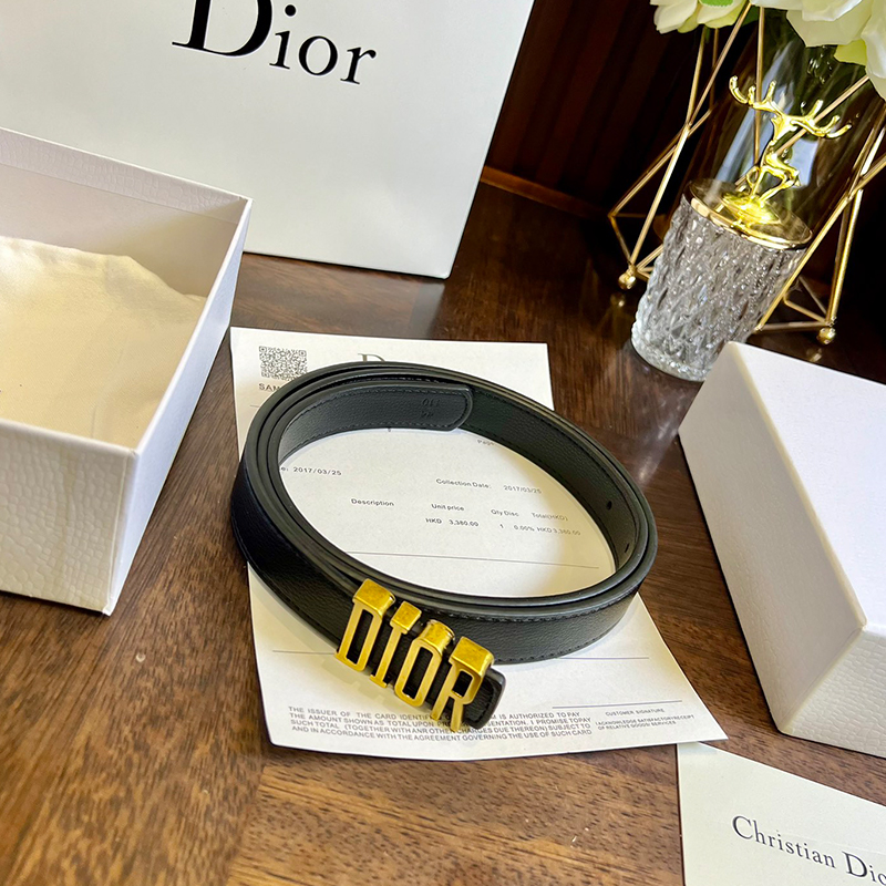 ディオール DIOR 幅2.5cm 牛革 ベルト メンズ