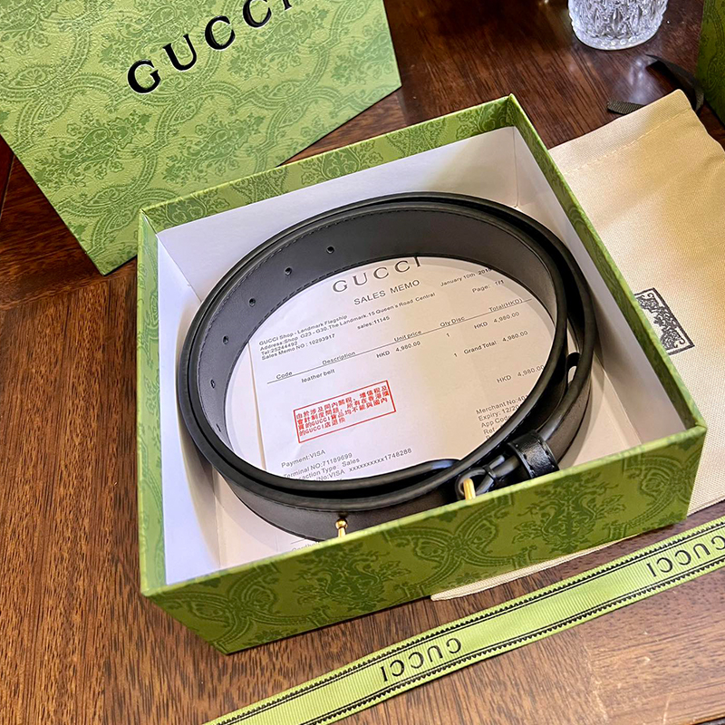 グッチ GUCCI 幅4cm 牛革 ベルト メンズ
