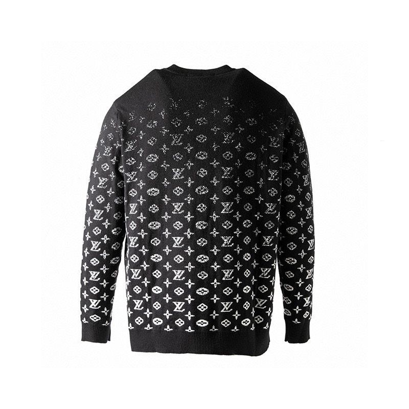 ルイヴィトン（LOUIS VUITTON）クルーネック 長袖 ブラック ニットセーター メンズ&レディース
