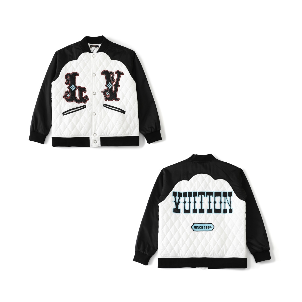 ルイヴィトン（LOUIS VUITTON）ブラックホワイト ジャケット ファッション メンズ&レディース