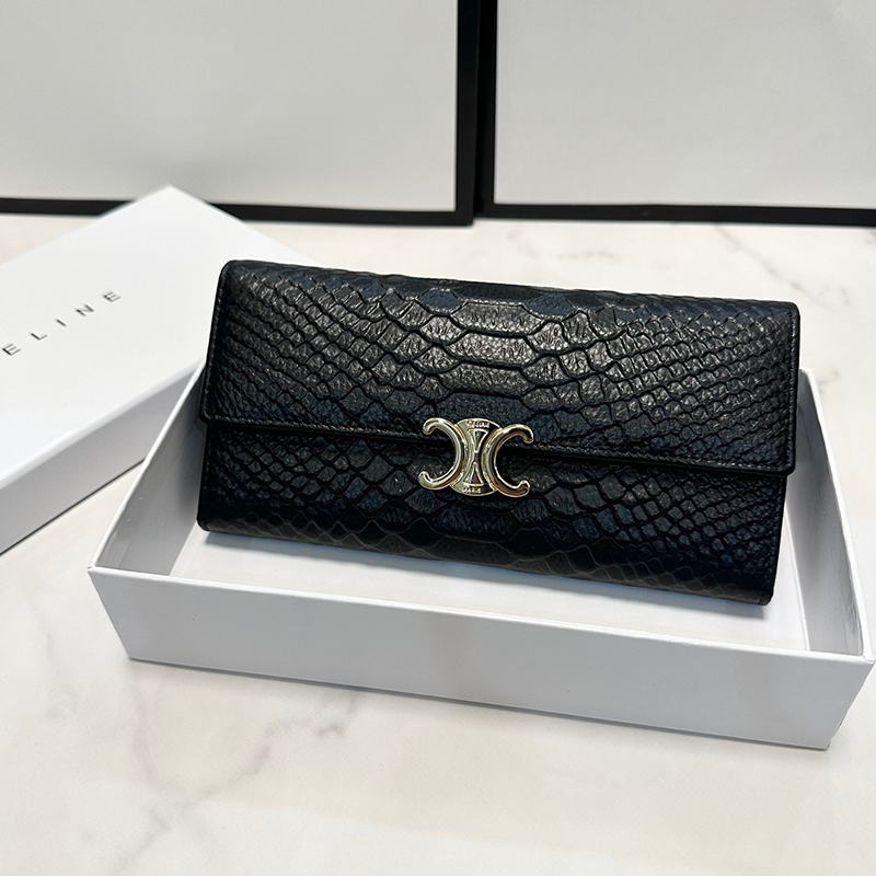 セリーヌ CELINE 大人気 ラージウォレット トリオンフ / リザード 長財布レディース