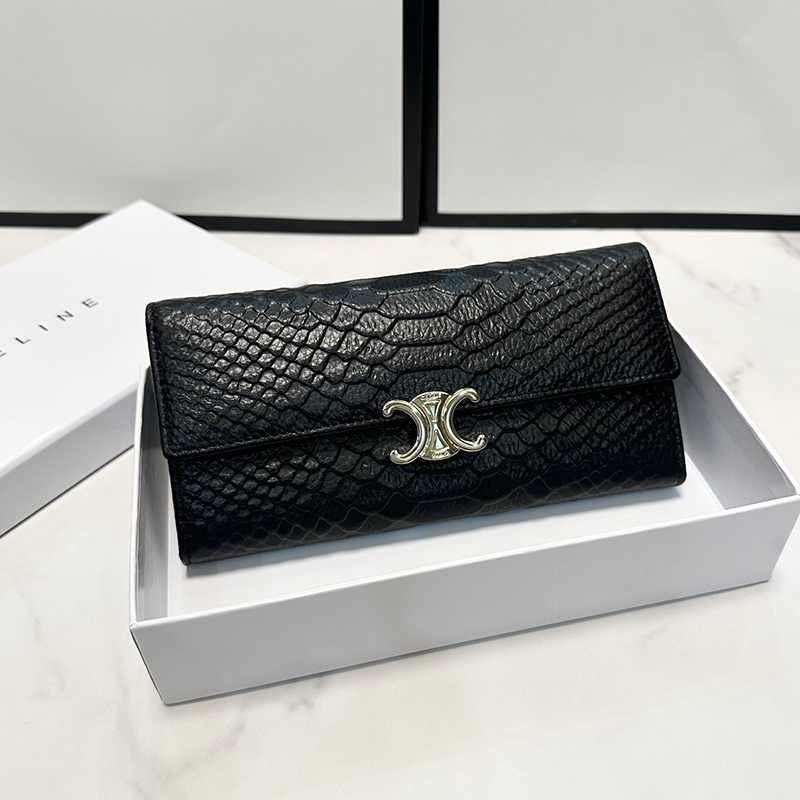 セリーヌ CELINE 大人気 ラージウォレット トリオンフ / リザード 長財布レディース