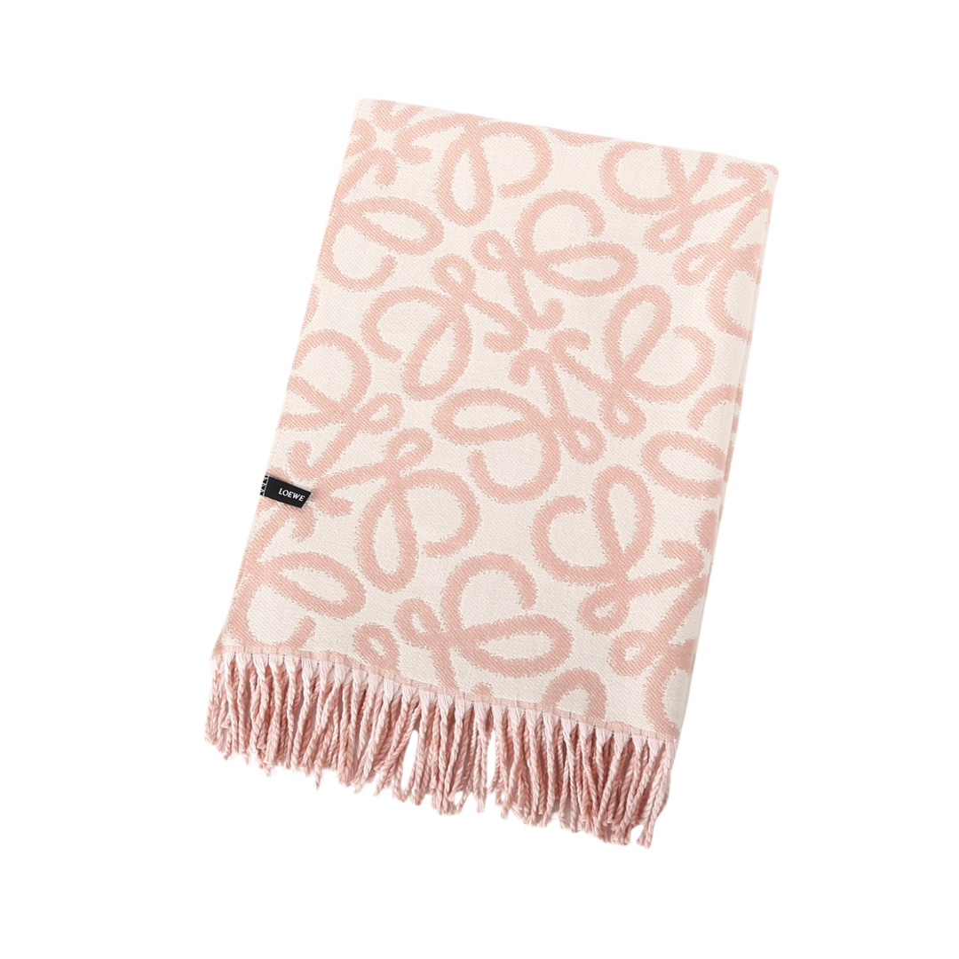 ロエベ LOEWE スカーフ マフラー ピンク ウール レディース