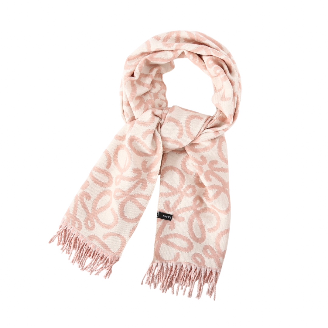ロエベ LOEWE スカーフ マフラー ピンク ウール レディース