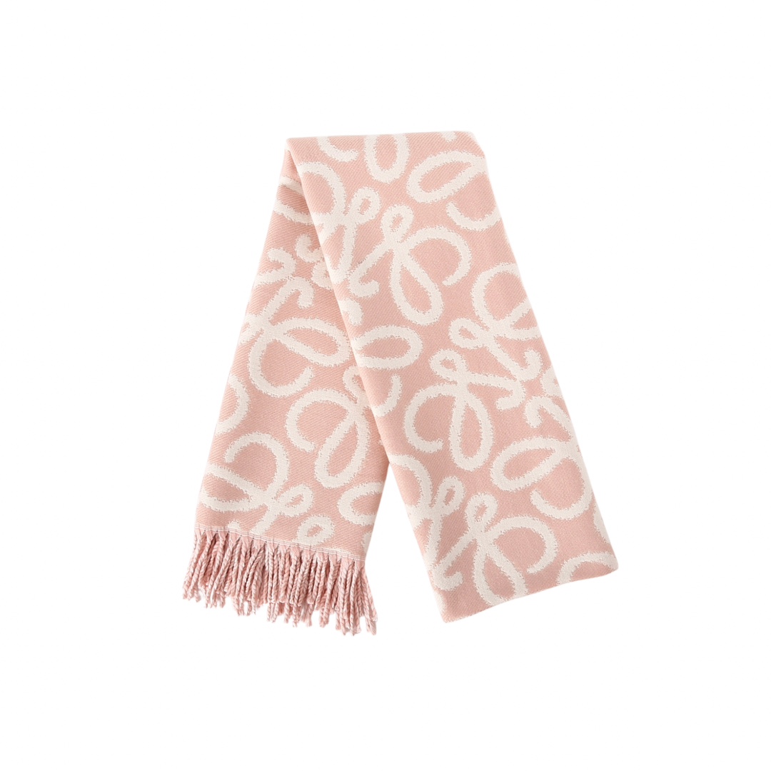 ロエベ LOEWE スカーフ マフラー ピンク ウール レディース