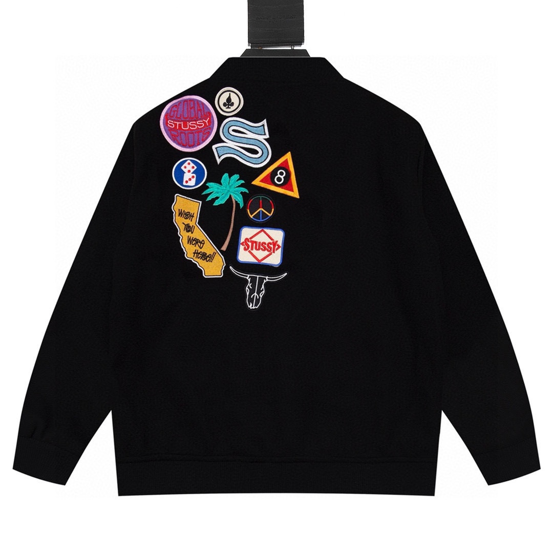 ステューシー(Stussy) ジャケット 刺繍 野球服 厚手 レディース&メンズ 