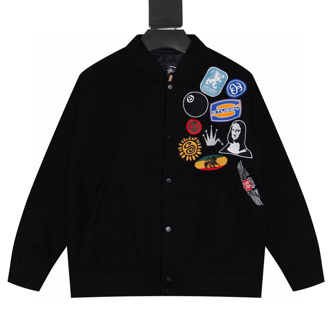 ステューシー(Stussy) ジャケット 刺繍 野球服 厚手 レディース&メンズ 