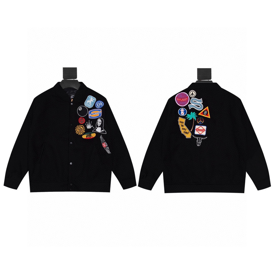 ステューシー(Stussy) ジャケット 刺繍 野球服 厚手 レディース&メンズ 