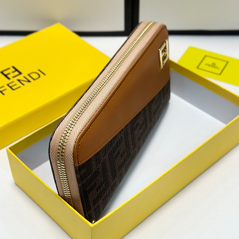 フェンディ FENDI 長財布 メンズ レディース ラウンドファスナー ズッカ柄 ロゴ ブランド 本革