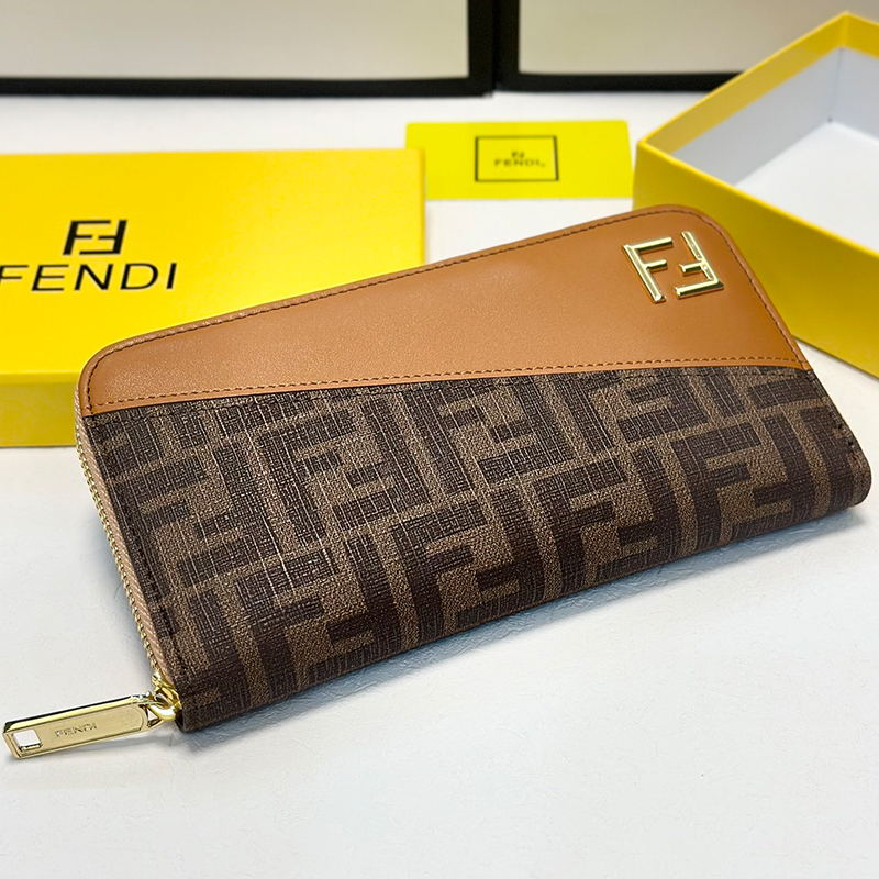 フェンディ FENDI 長財布 メンズ レディース ラウンドファスナー ズッカ柄 ロゴ ブランド 本革