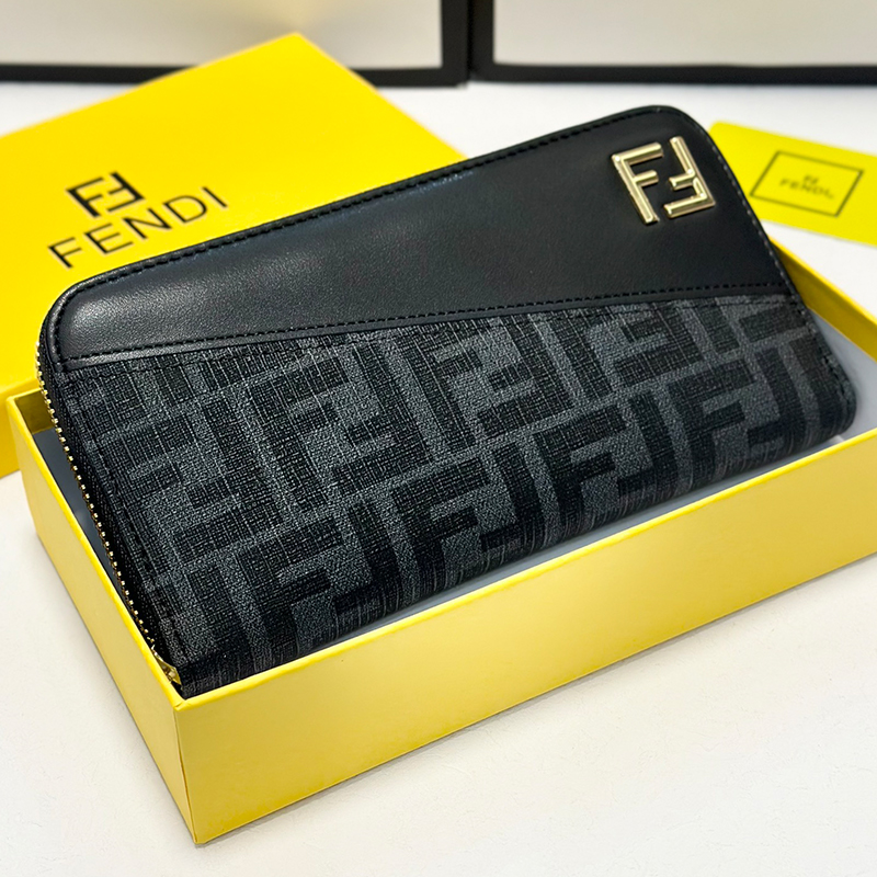 フェンディ FENDI 長財布 メンズ レディース ラウンドファスナー ズッカ柄 ロゴ ブランド 本革