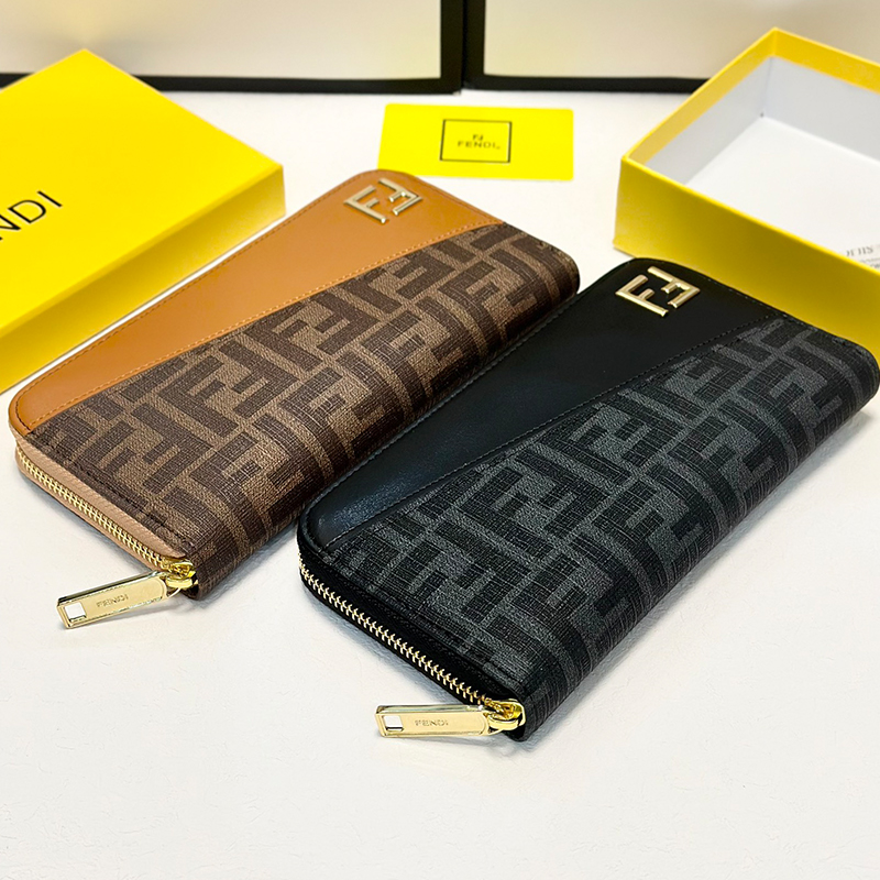 フェンディ FENDI 長財布 メンズ レディース ラウンドファスナー ズッカ柄 ロゴ ブランド 本革
