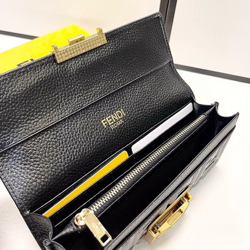 フェンディ FENDI レディース 長財布 レザー バゲット コンチネンタル FFロゴ ロングウォレット 2色