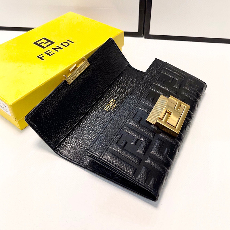 フェンディ FENDI レディース 長財布 レザー バゲット コンチネンタル FFロゴ ロングウォレット 2色