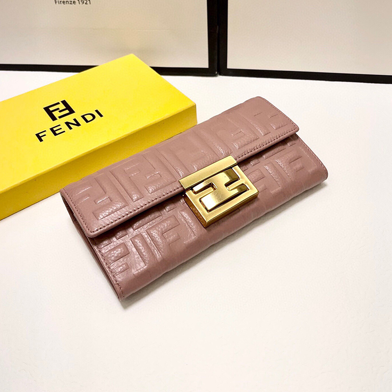 フェンディ FENDI レディース 長財布 レザー バゲット コンチネンタル FFロゴ ロングウォレット 2色