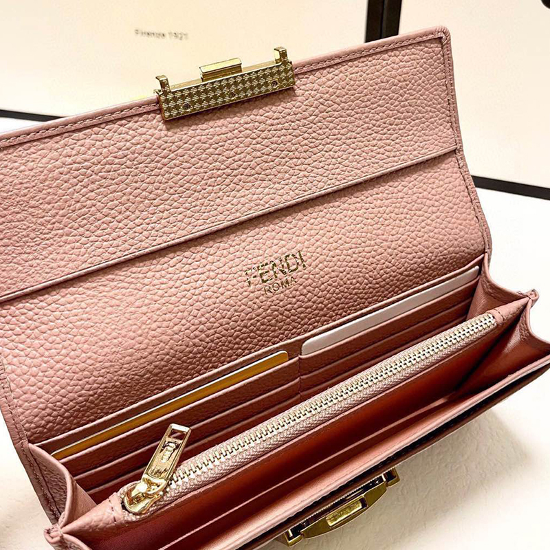 フェンディ FENDI レディース 長財布 レザー バゲット コンチネンタル FFロゴ ロングウォレット 2色