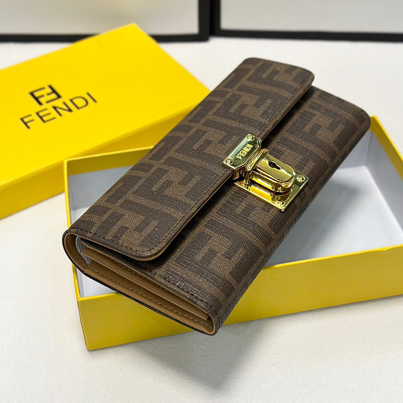 フェンディ FENDI 長財布 レディース オシャレ レザー ブラウン系