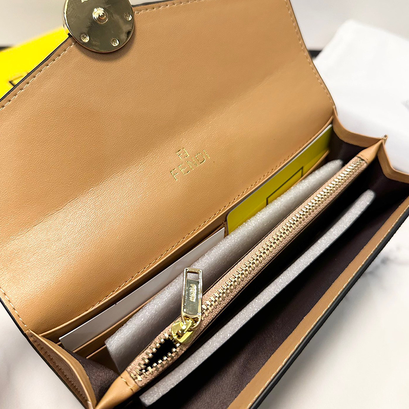 フェンディ FENDI 長財布 レディース エフ イズ コンチネンタル レザー ブラウン系