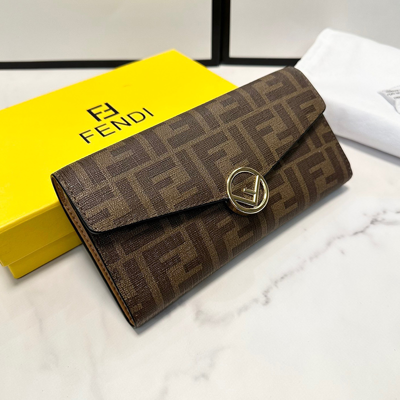 フェンディ FENDI 長財布 レディース エフ イズ コンチネンタル レザー ブラウン系