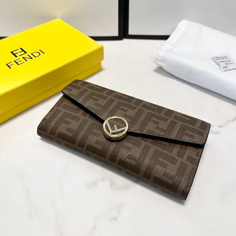 フェンディ FENDI 長財布 レディース エフ イズ コンチネンタル レザー ブラウン系