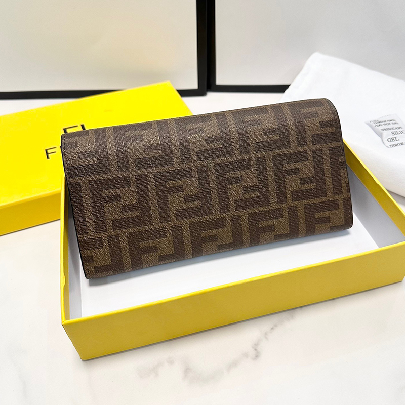 フェンディ FENDI 長財布 レディース エフ イズ コンチネンタル レザー ブラウン系