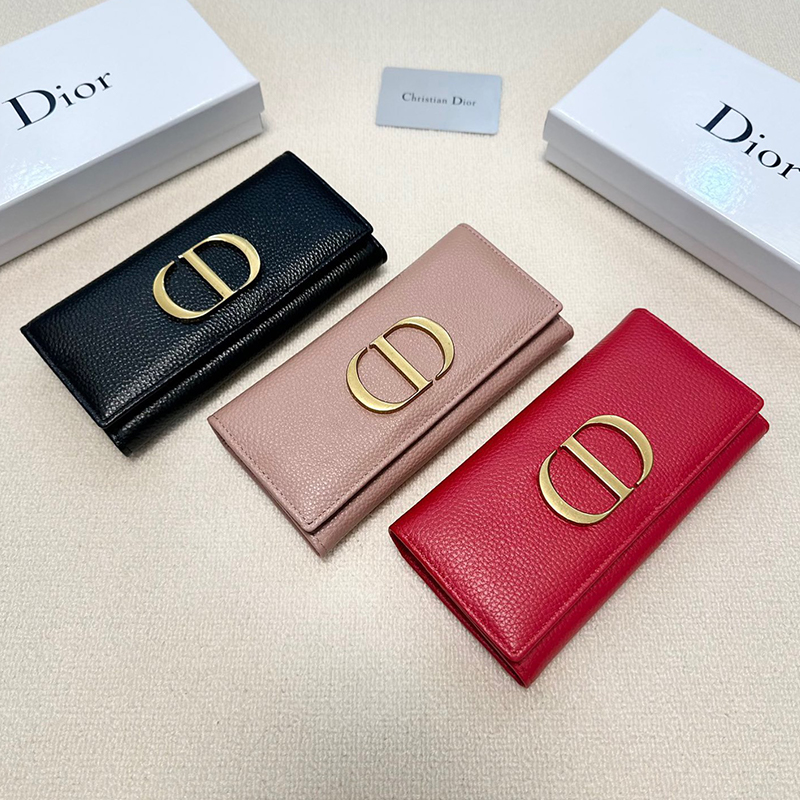 ディオール DIOR レディース MONTAIGNE ウォレット グレインド カーフスキン 長財布