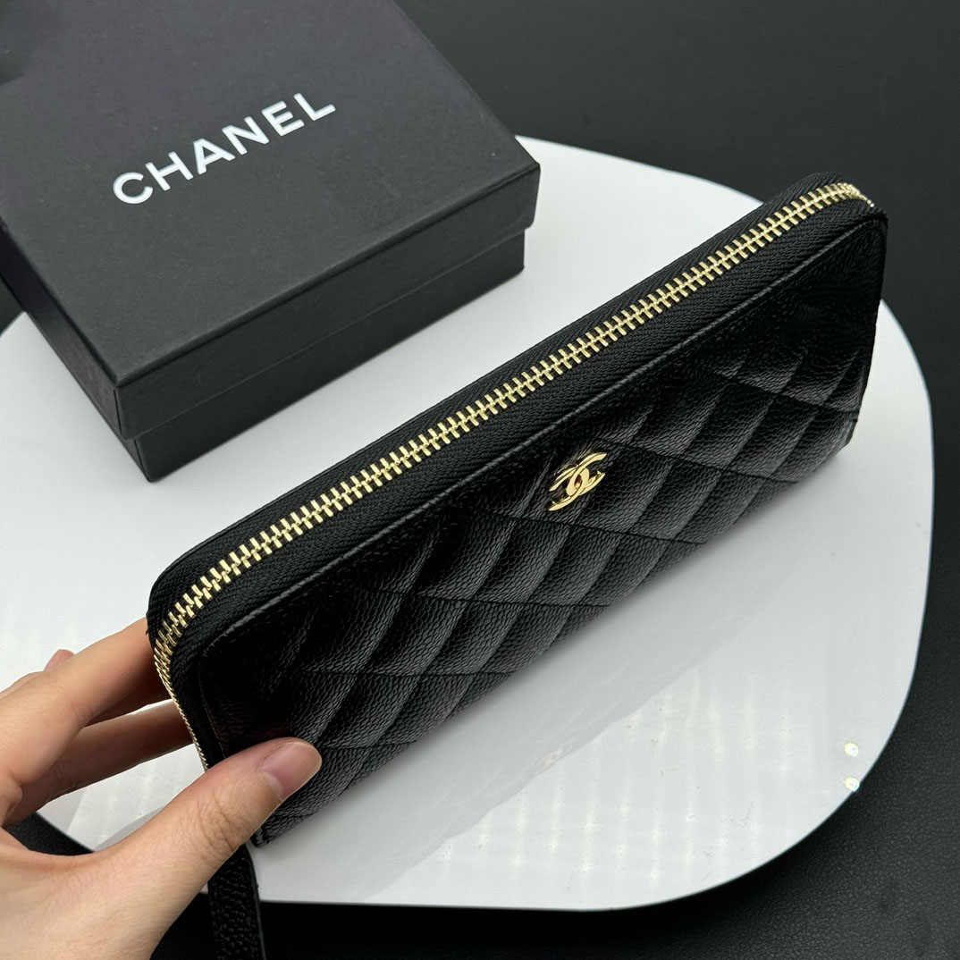 シャネル CHANEL ラウンドファスナー ロングウォレット 長財布 レディース