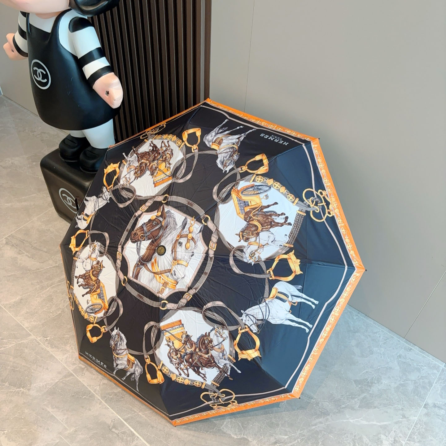 エルメス HERMES 晴雨兼用 傘 日傘 5つ折り手開き傘 2色 レディース