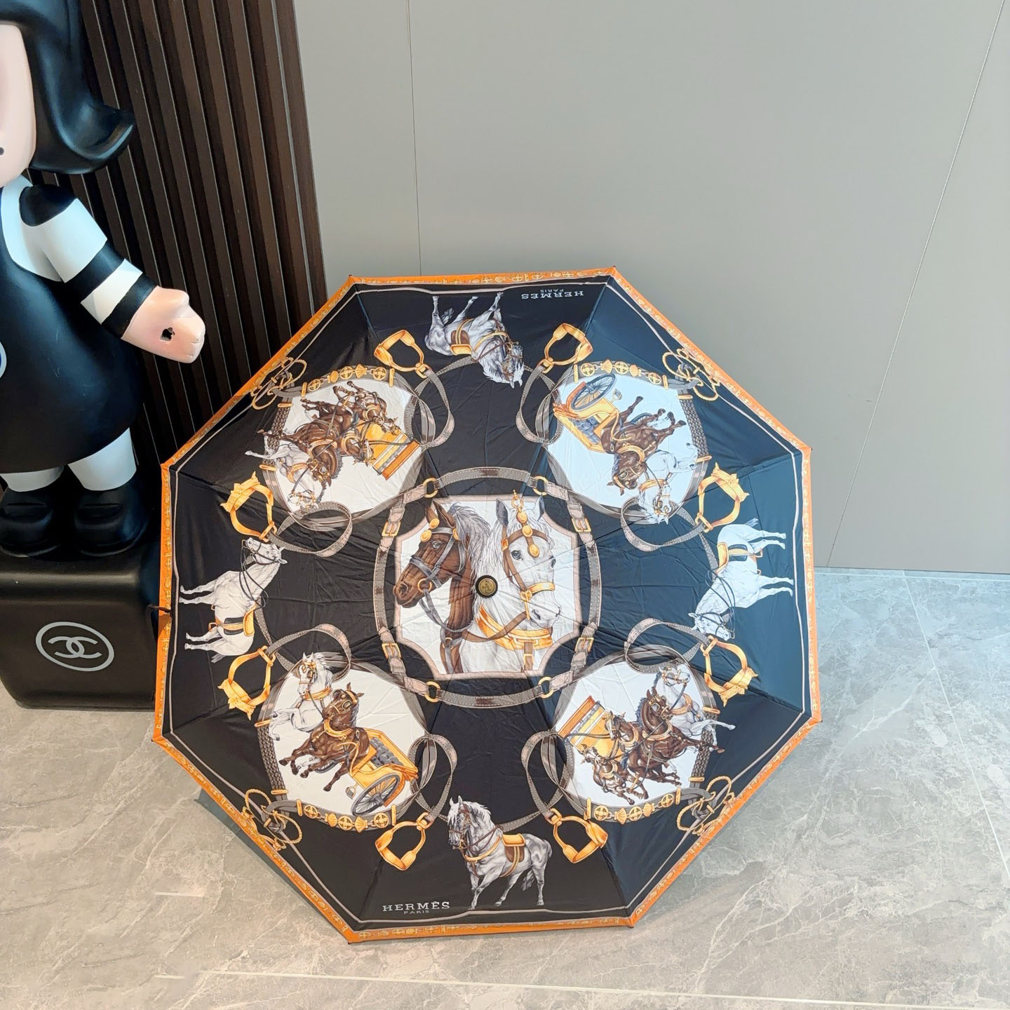 エルメス HERMES 晴雨兼用 傘 日傘 5つ折り手開き傘 2色 レディース