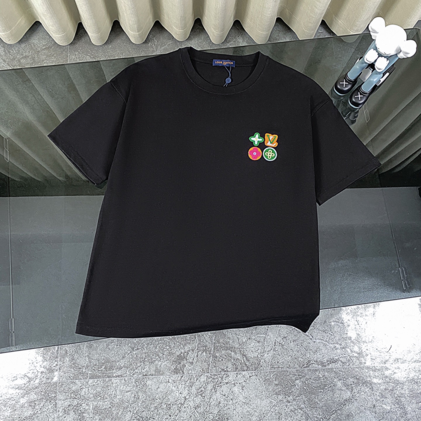 ルイヴィトン Louis Vuitton 刺繍ロゴ クルーネック Tシャツ メンズ
