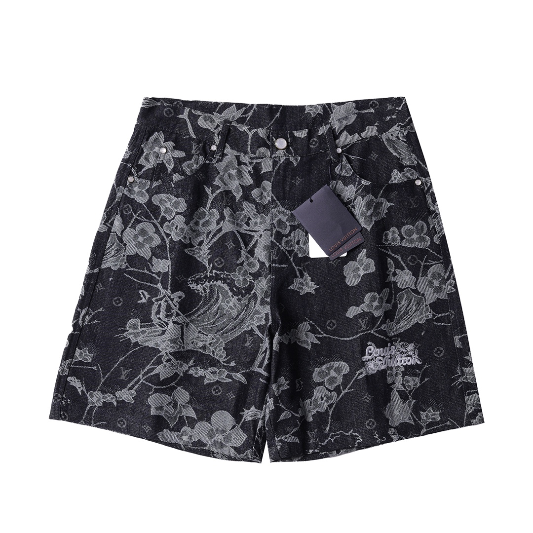 ルイヴィトン LOUIS VUITTON フラワージャカード デニムショートパンツ メンズ