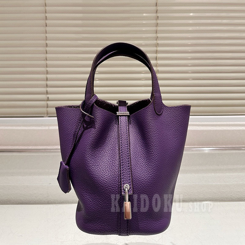 エルメス HERMES Picotin PM18 パープル シルバー金具 ハンドバッグ レディース
