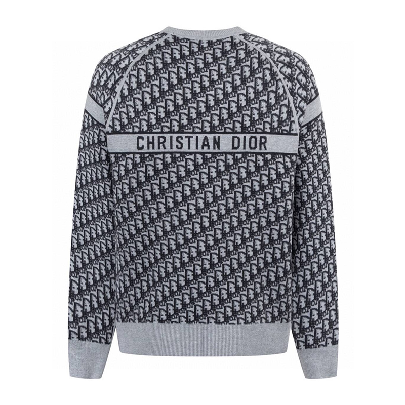 ディオール DIOR モノグラム柄 リバーシブル カシミヤ クルーネック セーター メンズ