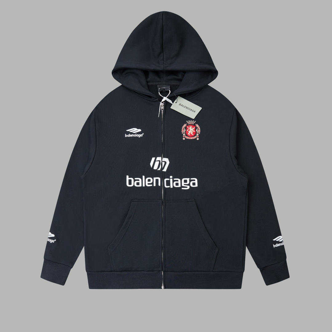 バレンシアガ Balenciaga エンブレム ジップアップパーカー メンズ＆レディース