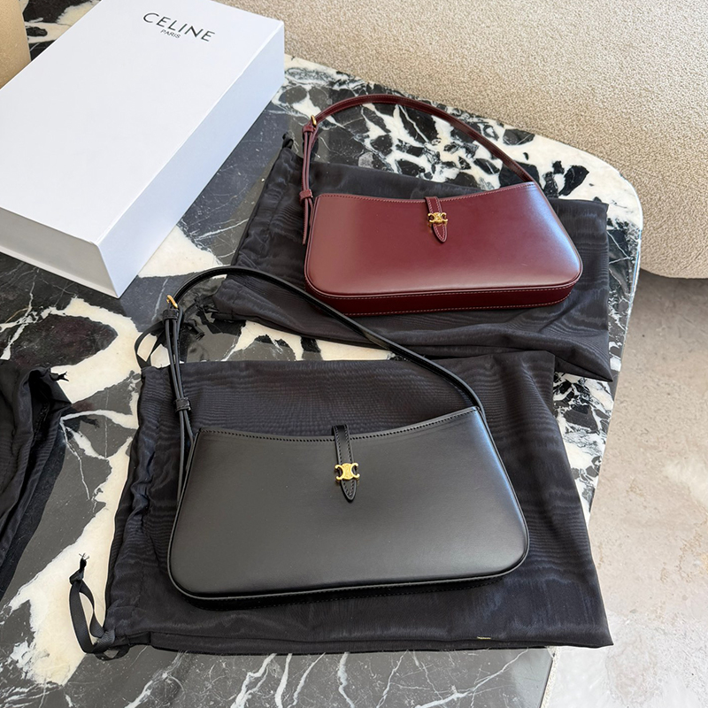 セリーヌ CELINE ティナ ショルダーバッグ シャイニーカーフスキン レディース