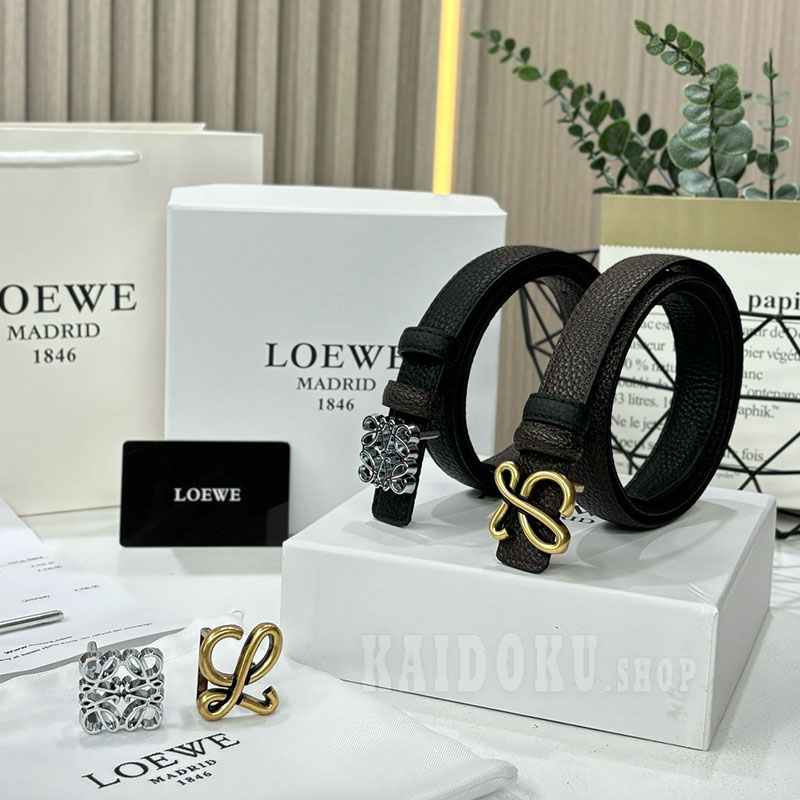 ロエベ LOEWE アナグラム レザーベルト 2.5cm レディース